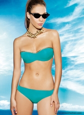 Teal and Gold Bandeau Bikini