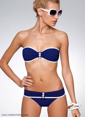 Blue Bandeau Bikini Swimsuit