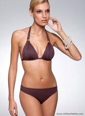 Chocolate Brown Halter Top Swimsuit